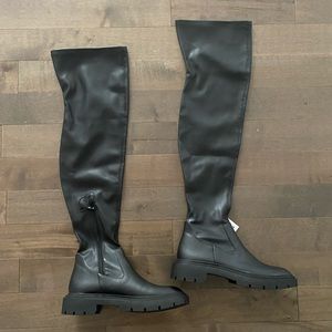 NWT Zara thigh high lug boots